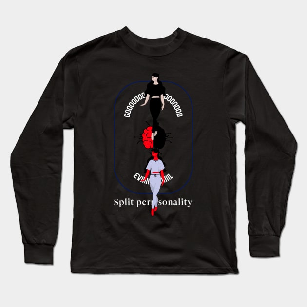 Split Personality Long Sleeve T-Shirt by MangoJonesLife